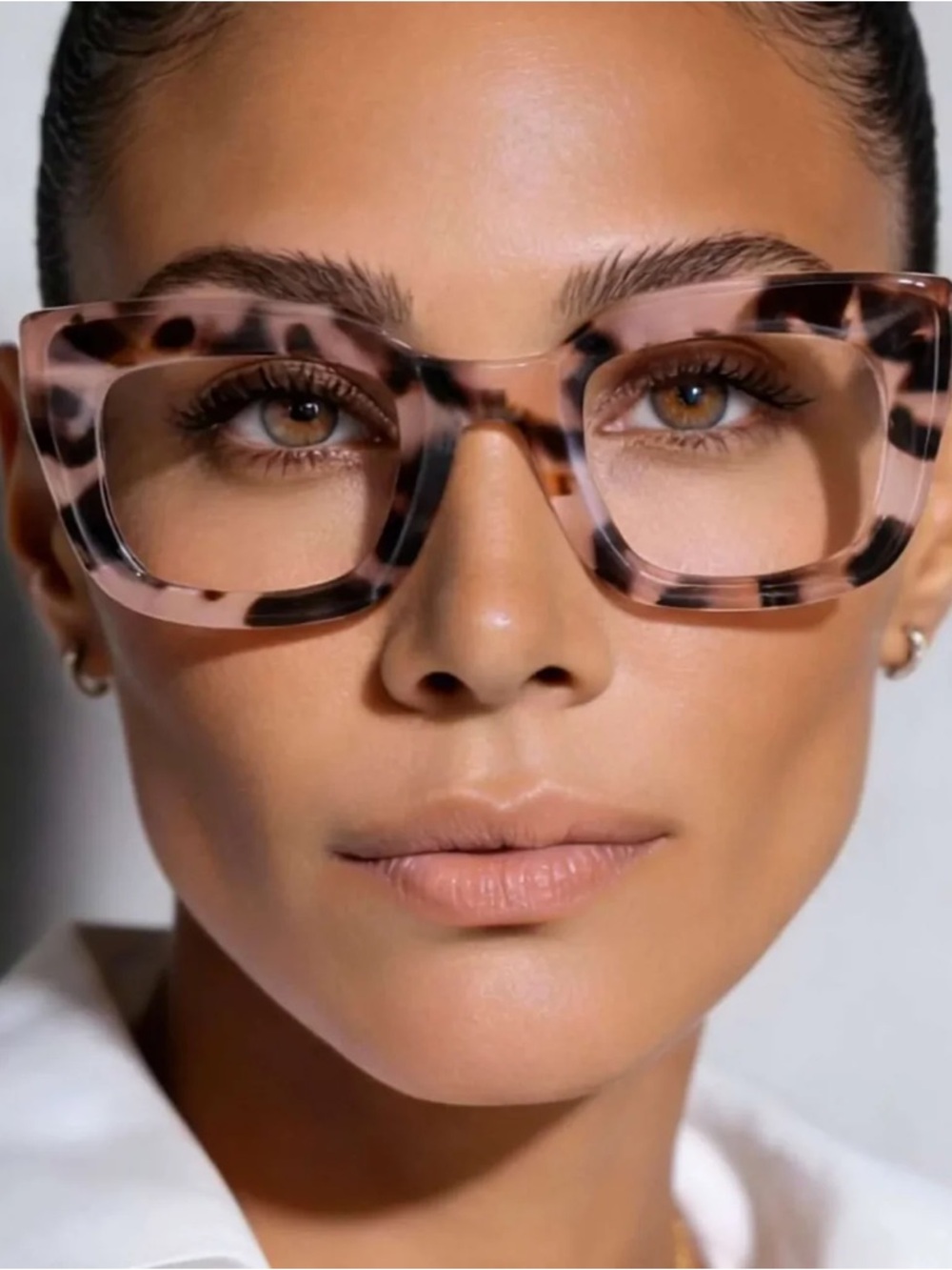 VICCI LUXURY EYEWEAR Tortoiseshell Square Frame Eyeglasses - Pink/Brown